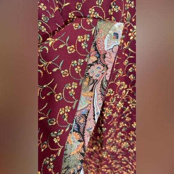 NWT ETRO Embroidered Floral Wide Leg Maroon Pants IT42 (US 6) & IT38 (US 2) - Picture 5 of 13